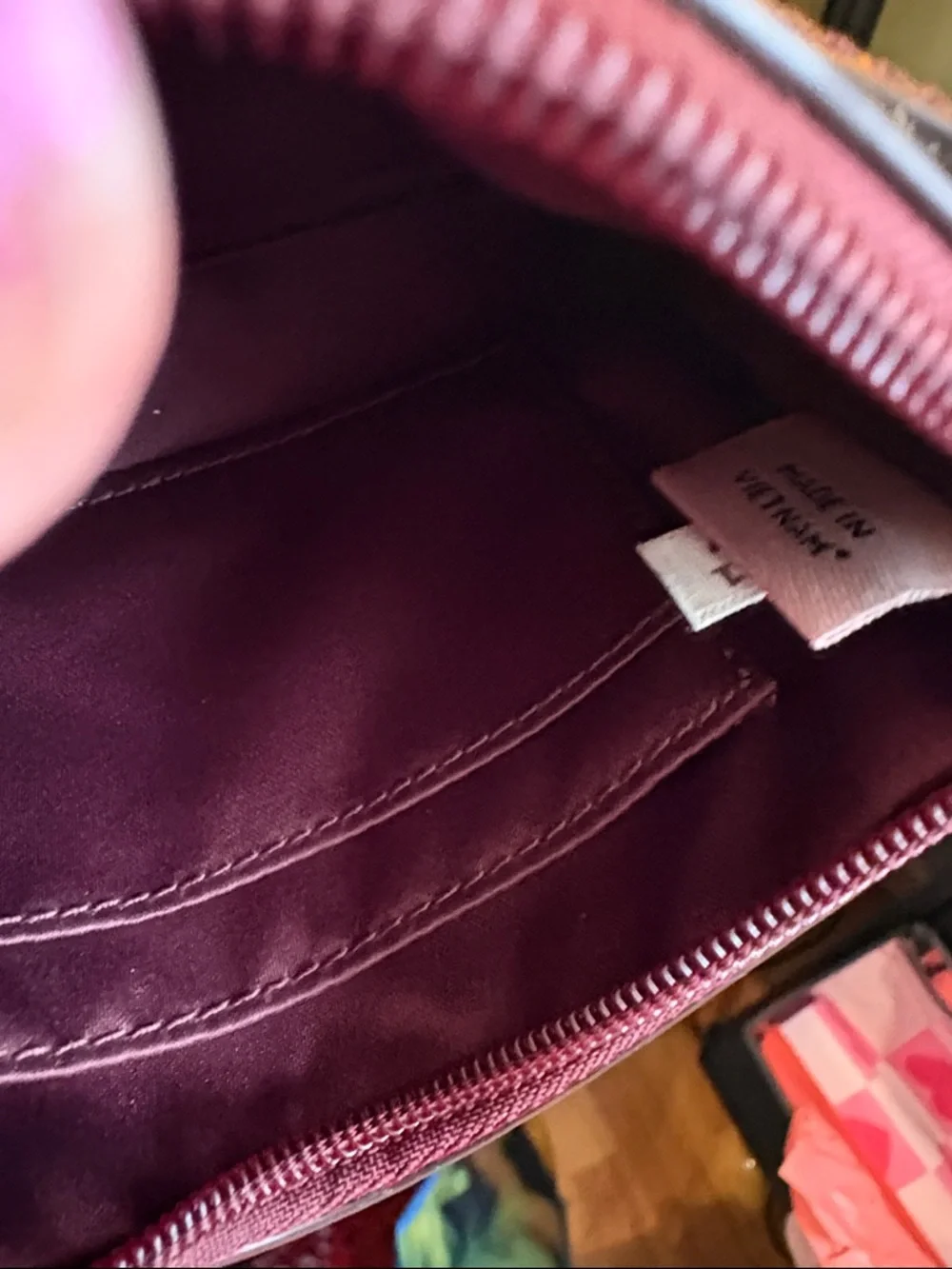 Coach‎ Burgundy Patent Leather Wristlet Clutch with Bow